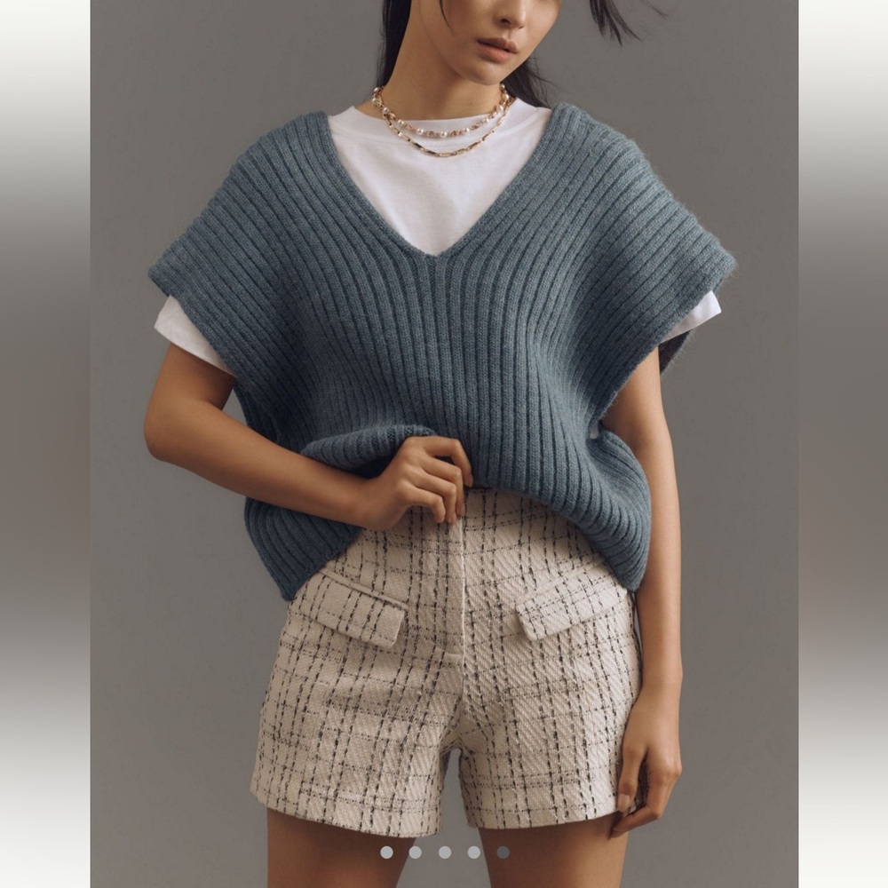 Pilcro Boxy Tee & Ribbed Sweater Vest Twofer Size S